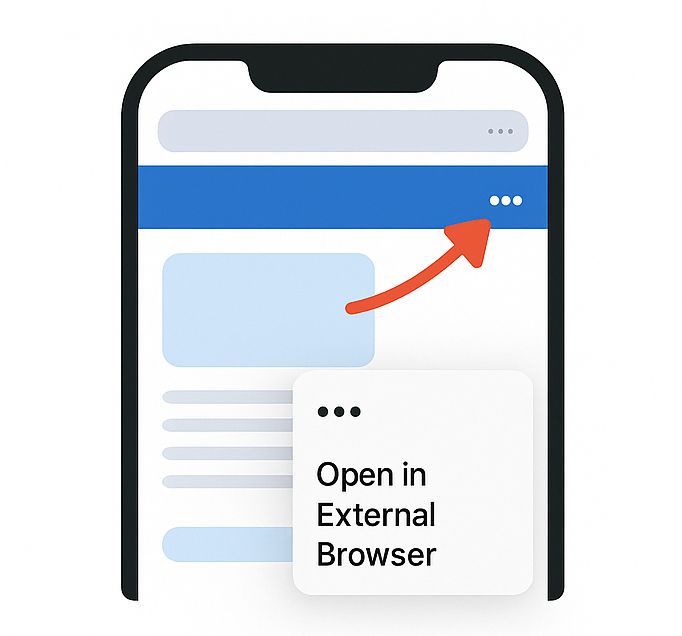 Open in browser instructions
